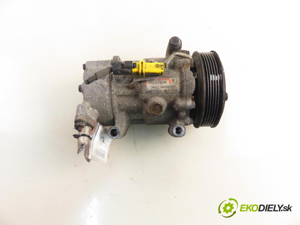 PEUGEOT 206 liftback (2A/C) HB 2007 50,00 1.4 HDi 8V 70 - 8HZ 1398,00 KOMPRESOR: klimatizace 9655191580 (Kompresor klimatizace)