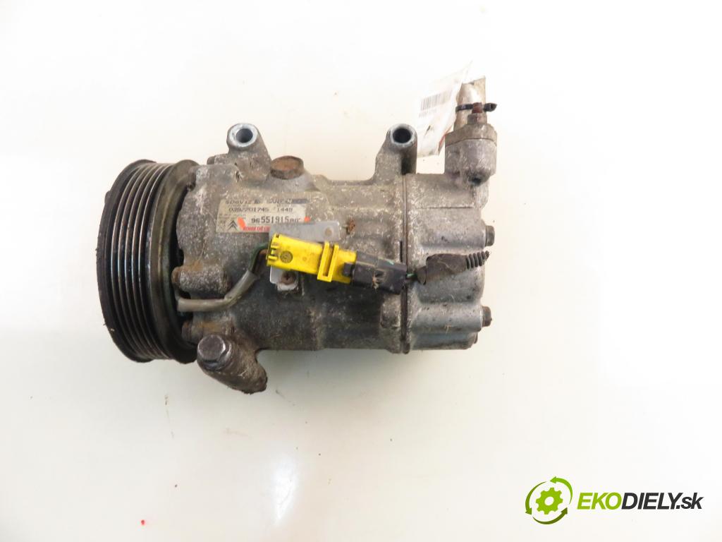PEUGEOT 206 liftback (2A/C) HB 2007 50,00 1.4 HDi 8V 70 - 8HZ 1398,00 KOMPRESOR: klimatizace 9655191580 (Kompresor klimatizace)
