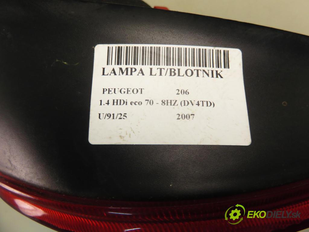 PEUGEOT 206 liftback (2A/C) HB 2007 50,00 1.4 HDi 8V 70 - 8HZ 1398,00 Svetlo ľavé zadné