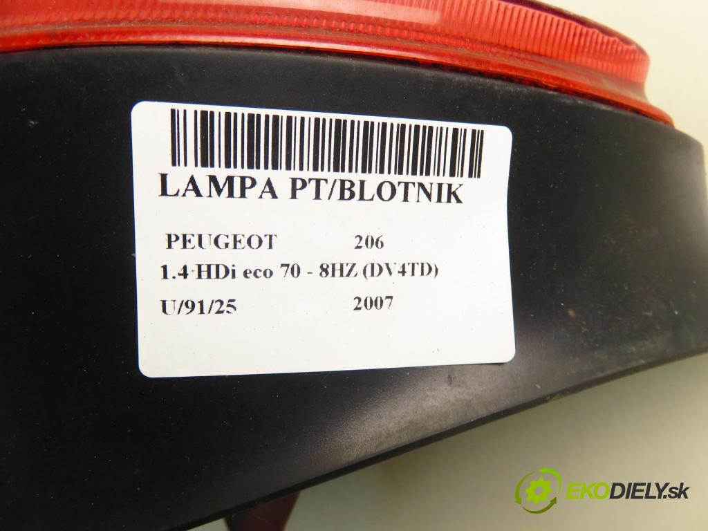 PEUGEOT 206 liftback (2A/C) HB 2007 50,00 1.4 HDi 8V 70 - 8HZ 1398,00 Svetlo pravé zadné