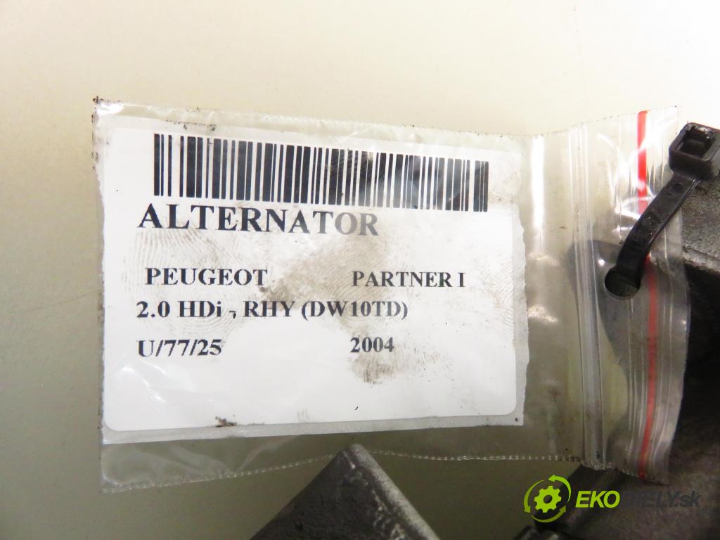 PEUGEOT PARTNER Skrzynia (5_, G_) FURGON 2004 66,00 2.0 HDi - RHY (DW10TD) 1997,00 Alternátor  (Alternátor)