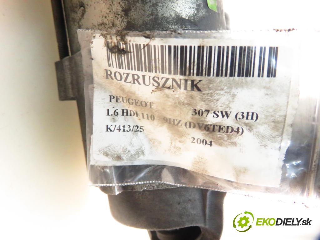 PEUGEOT 307 SW (3H) KOMBI 2004 80,00 1.6 HDI 110 - 9HZ (DV6TED4) 1560,00 Štartér D7G26 (Štartér)