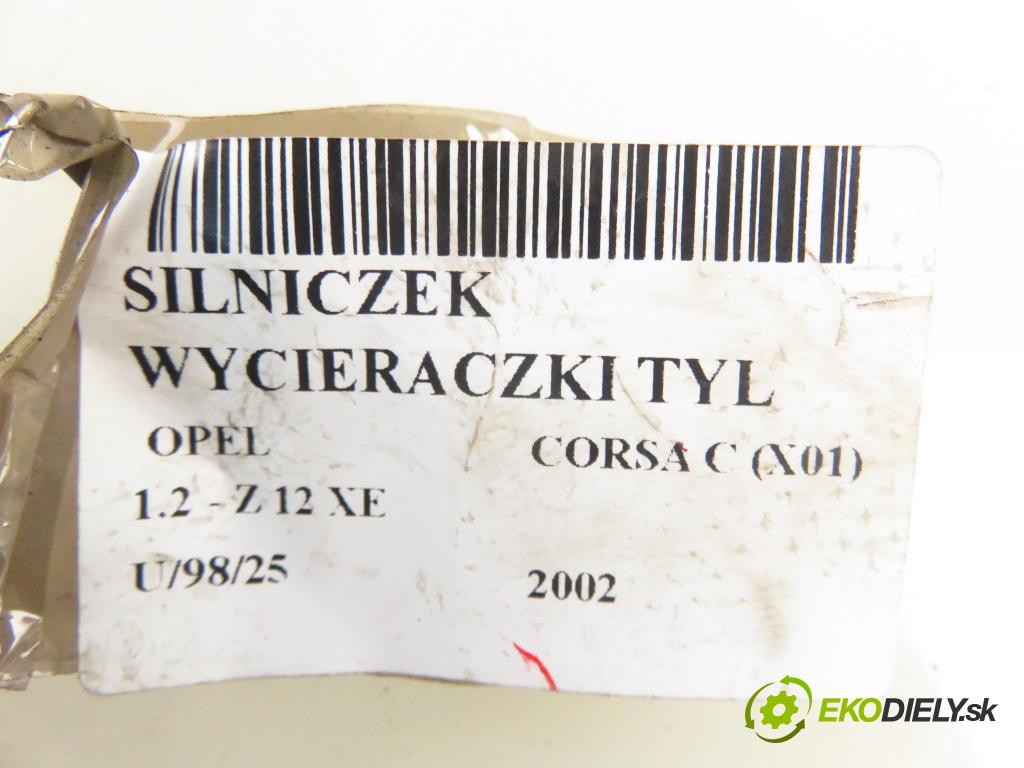 OPEL CORSA C (X01) HB 2002 55,00 1.2 16V 75 - Z 12 XE 1199,00 Motorček stierače zadné 09132802 ; 53011112