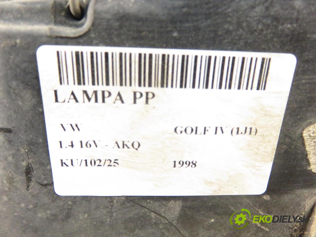 VW GOLF IV (1J1) HB 1998 55,00 1.4 16V 75 - AKQ 1390,00 světlo PP 1J1941016C