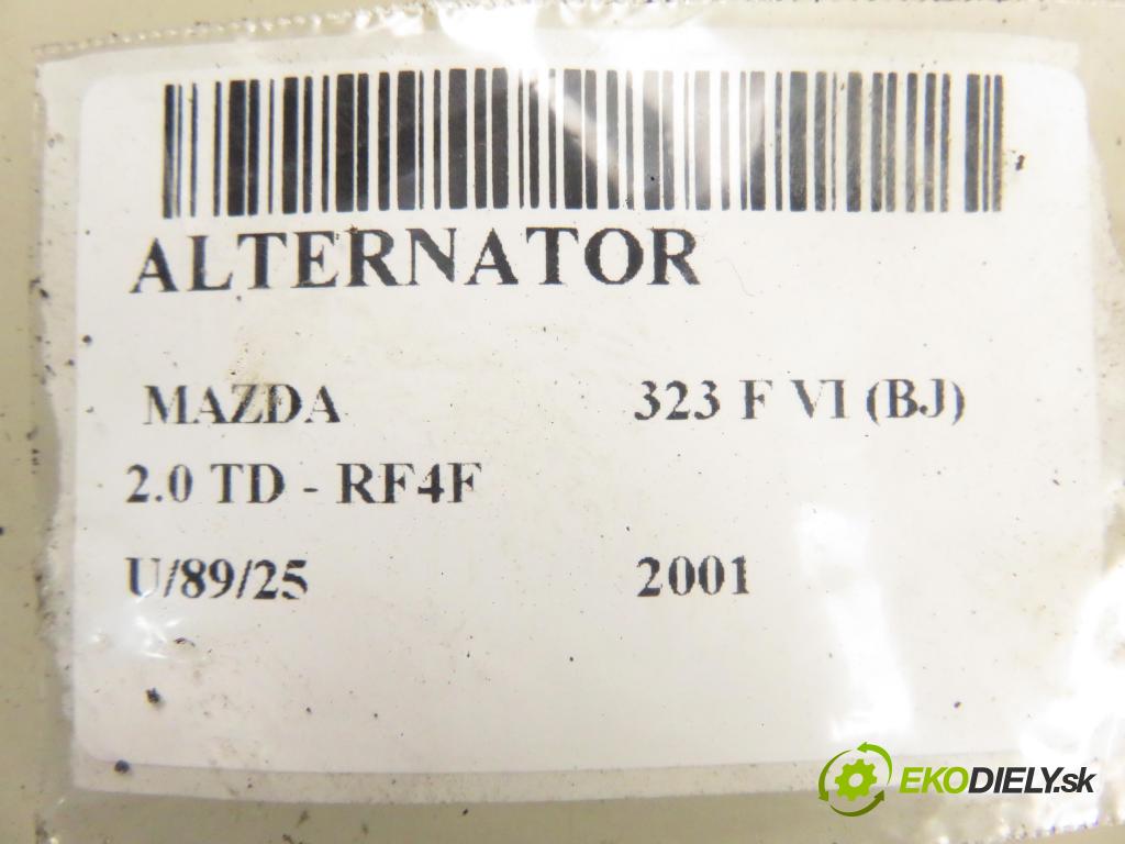 MAZDA 323 F VI (BJ) HB 2001 74,00 2.0 DITD 101 - RF4F 1998,00 Alternátor STX100034 (Alternátor)