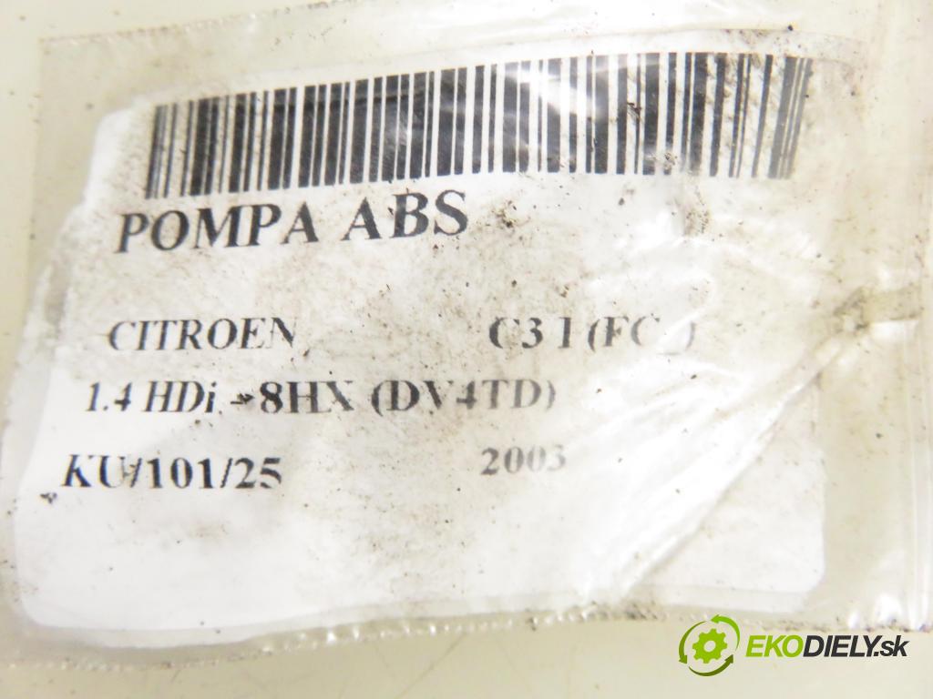 CITROEN C3 I (FC_) HB 2003 50,00 1.4 HDi 8V - 8HX 1398,00 Pumpa ABS 10097011093 ; 9656493580 (Pumpa ABS)