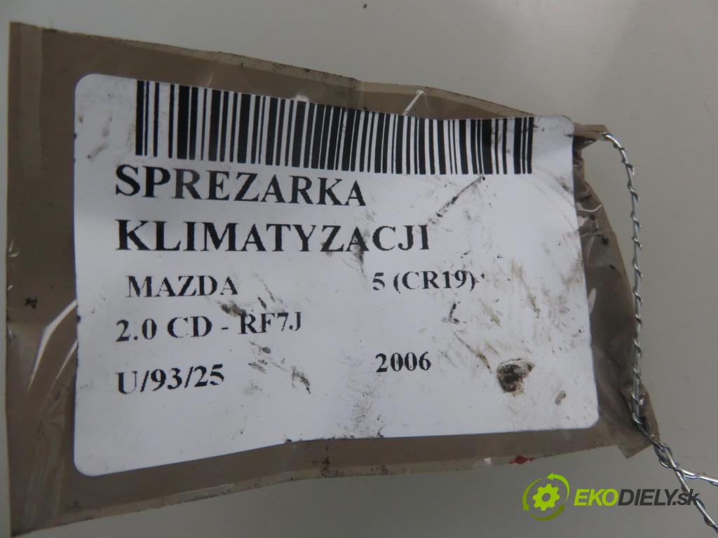 MAZDA 5 (CR19) MINIVAN 2006 105,00 2.0 MZR-CD 143 - RF7J 1998,00 KOMPRESOR: klimatizácie H12A1AE4DC (Kompresor klimatizácie)