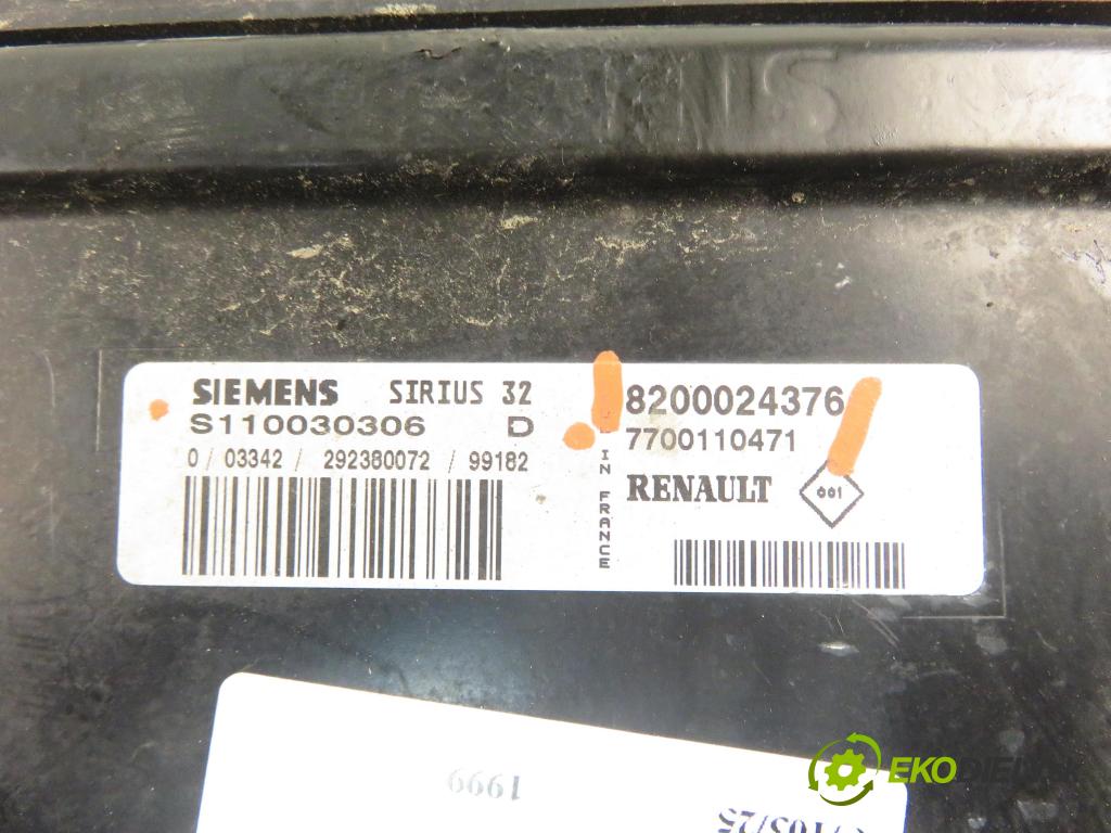 RENAULT KANGOO (KC0/1_) KOMBIVAN 1999 55,00 1.4 8V 75 - E7J 634 1390,00 Riadiaca jednotka Motor 8200024376 ; S110030306D ; 7700110471