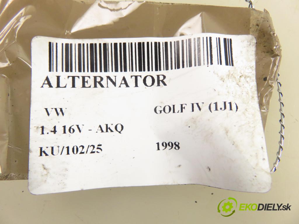 VW GOLF IV (1J1) HB 1998 55,00 1.4 16V 75 - AKQ 1390,00 Alternátor  (Alternátor)