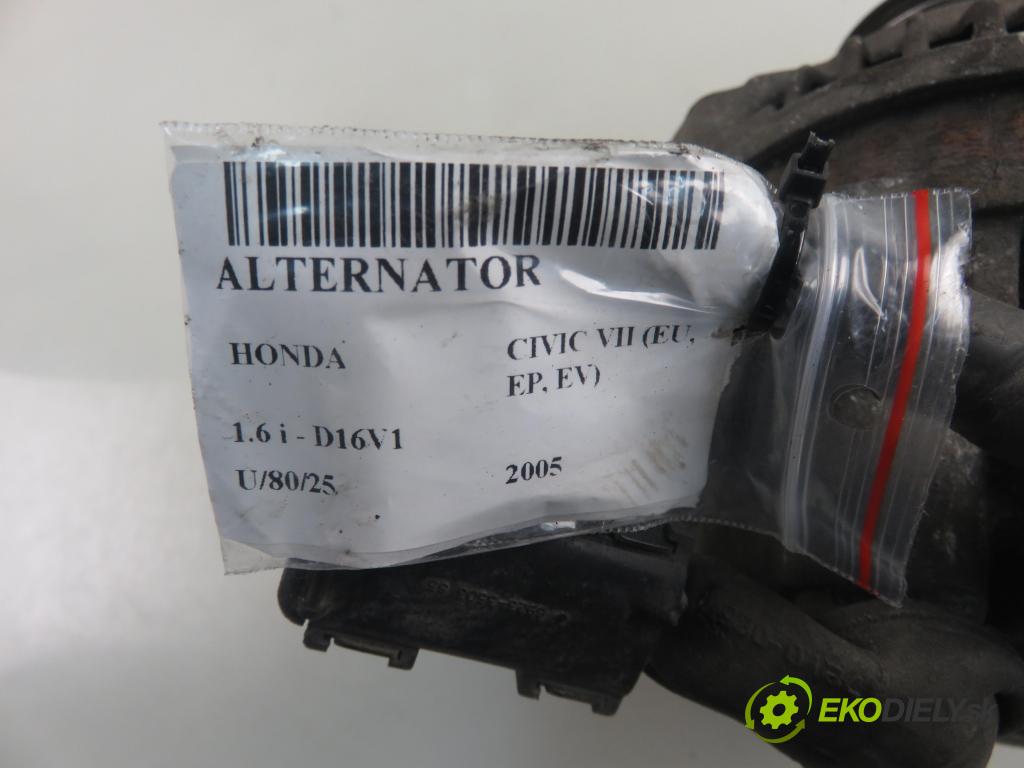 HONDA CIVIC VII Hatchback (EU, EP, EV) HB 2005 81,00 1.6 i - D16V1 1590,00 Alternátor A5TA7091ZE (Alternátor)