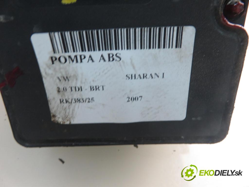 VW SHARAN (7M8, 7M9, 7M6) MINIVAN 2007 103,00 2.0 TDI - BRT 1968,00 Pumpa ABS 7M3907379J ; 10092503433 ; 7M3614111S (Pumpa ABS)