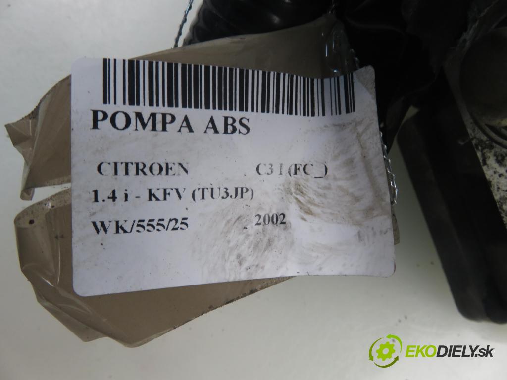CITROEN C3 I (FC_) HB 2002 54,00 1.4 i - KFV (TU3JP) 1360,00 Pumpa ABS 5WK84106 ; 10097011063 (Pumpa ABS)