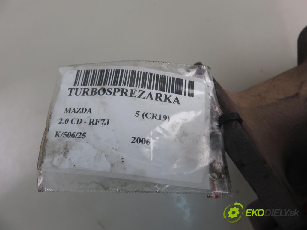 MAZDA 5 (CR19) MINIVAN 2006 105,00 2.0 MZR-CD 143 - RF7J 1998,00 Turbodúchadlo VJ370611 (Turbodúchadlo (kompletné))
