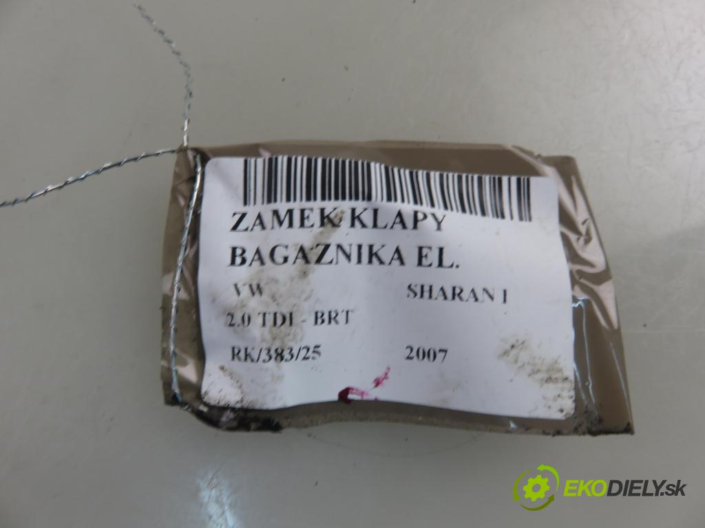 VW SHARAN (7M8, 7M9, 7M6) MINIVAN 2007 103,00 2.0 TDI - BRT 1968,00 zámok dveří kufr EL. 7M4827501 ; YM21431C50DG