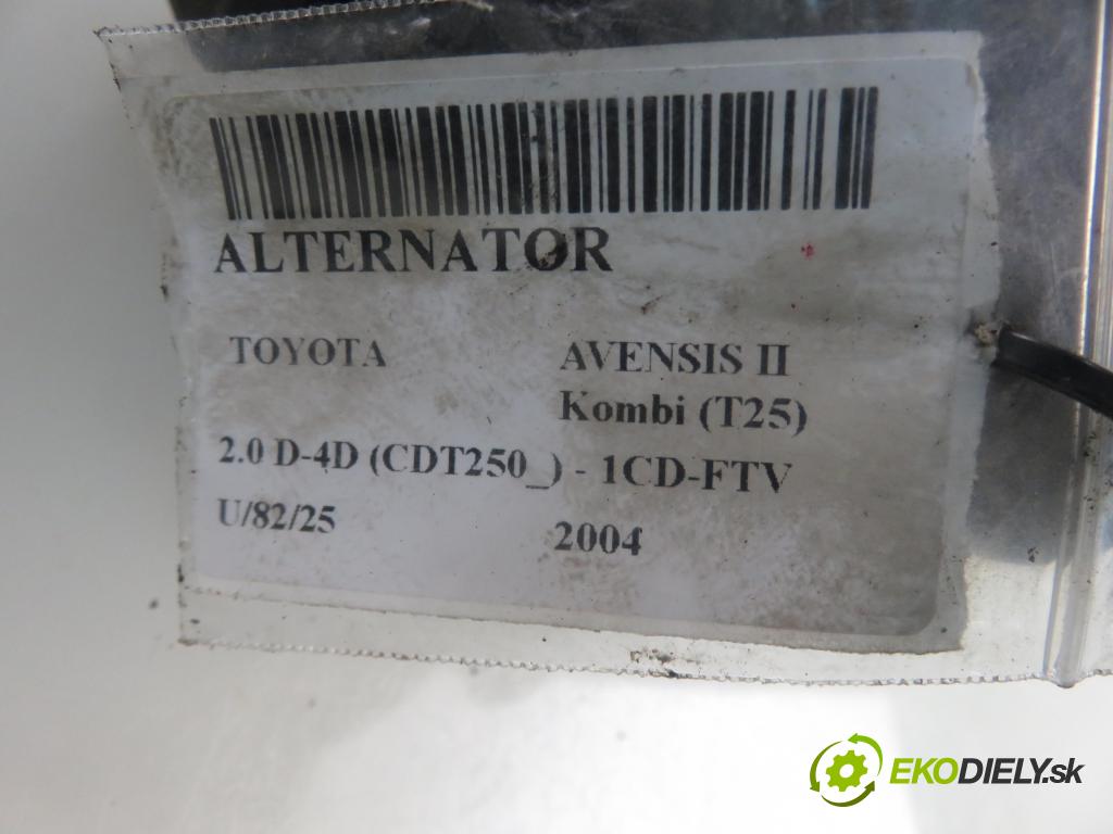 TOYOTA AVENSIS Kombi (_T25_) KOMBI 2004 85,00 2.0 D-4D 116 - 1CD-FTV 1995,00 Alternátor 2706027090 ; 1042103431 (Alternátor)