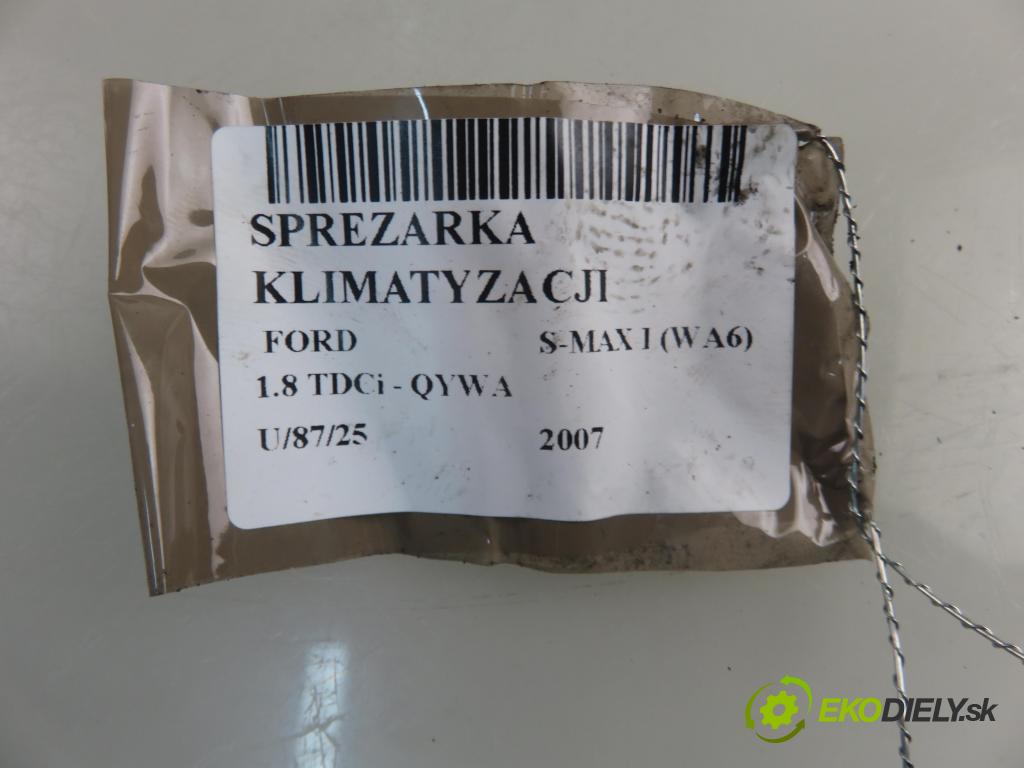 FORD S-MAX (WA6) MINIVAN 2007 92,00 1.8 TDCi 125 - QYWA 1753,00 KOMPRESOR: klimatizácie 6C91109D12AD (Kompresor klimatizácie)