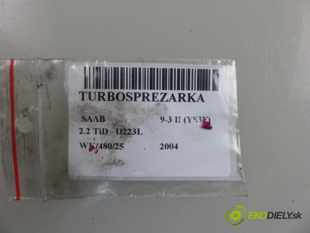 SAAB 9-3 (YS3F) SEDAN 2004 0,00 2.2 TiD - D223L 2171,00 Turbodúchadlo 24445062 (Turbodúchadlo (kompletné))
