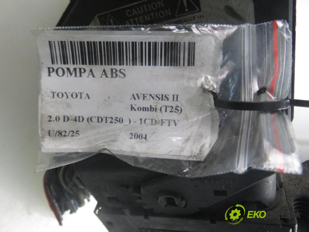 TOYOTA AVENSIS Kombi (_T25_) KOMBI 2004 85,00 2.0 D-4D 116 - 1CD-FTV 1995,00 Pumpa ABS 0265950147 ; 8954105073 (Pumpa ABS)