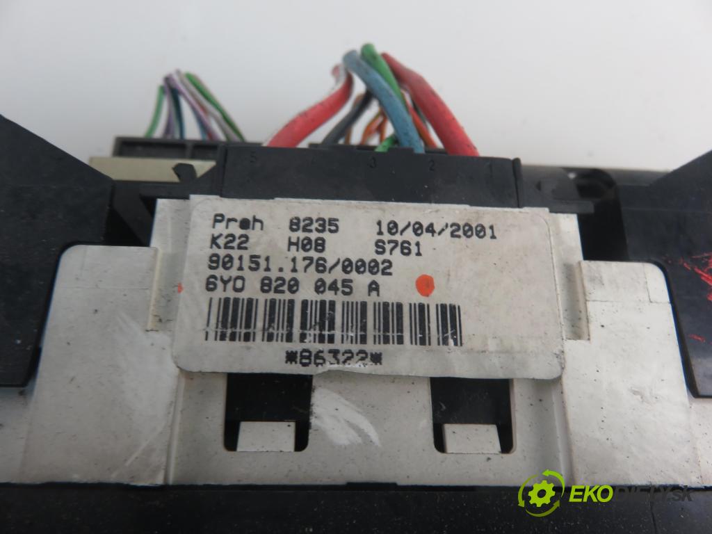 SKODA FABIA I Combi (6Y5) KOMBI 2004 55,00 1.4 16V - AUA 1390,00 Panel kúrenia KLIMATIZACE: 6Y0820045A