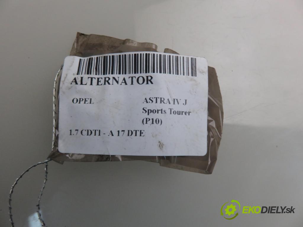 OPEL ASTRA J Sports Tourer (P10) KOMBI 2014 81,00 1.7 CDTI - A 17 DTE 1686,00 Alternátor 13579675 (Alternátor)