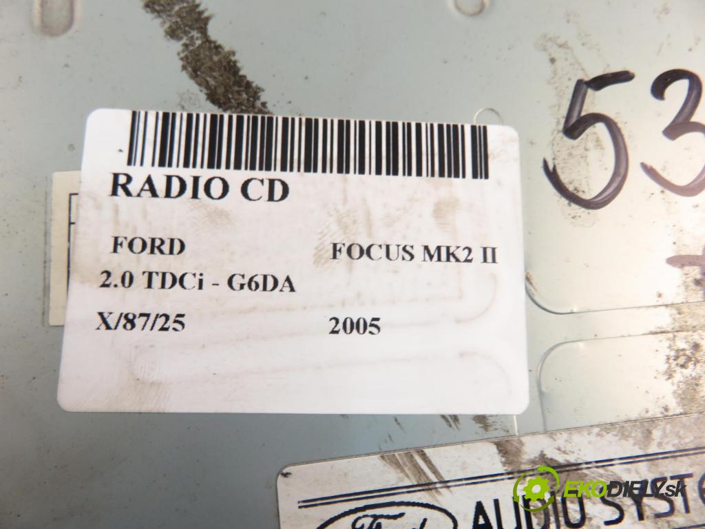 FORD FOCUS II (DA_, HCP) HB 2005 100,00 2.0 TDCi - G6DA 1997,00 RADIO CD 4M5T18C815BJ