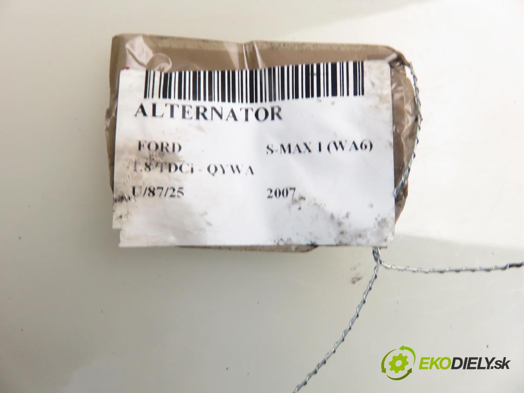 FORD S-MAX (WA6) MINIVAN 2007 92,00 1.8 TDCi 125 - QYWA 1753,00 Alternátor 6G9N10300UD ; 0121615008 (Alternátor)