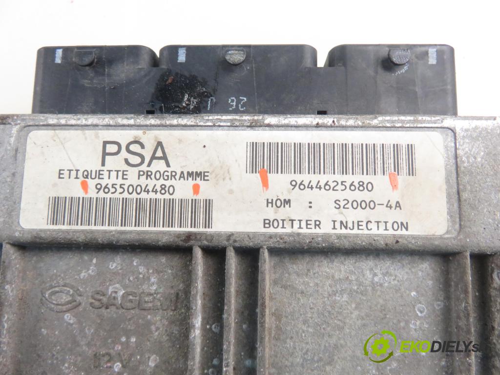 PEUGEOT 206 liftback (2A/C) HB 2002 55,00 1.4 75 - KFW 1360,00 Riadiaca jednotka Motor 9655004480 ; 9644625680
