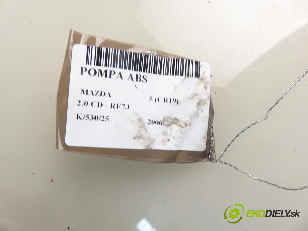 MAZDA 5 (CR19) MINIVAN 2006 105,00 2.0 MZR-CD 143 - RF7J 1998,00 Pumpa ABS 5N612C405CB ; 06210203934 ; 06210950463 (Pumpa ABS)