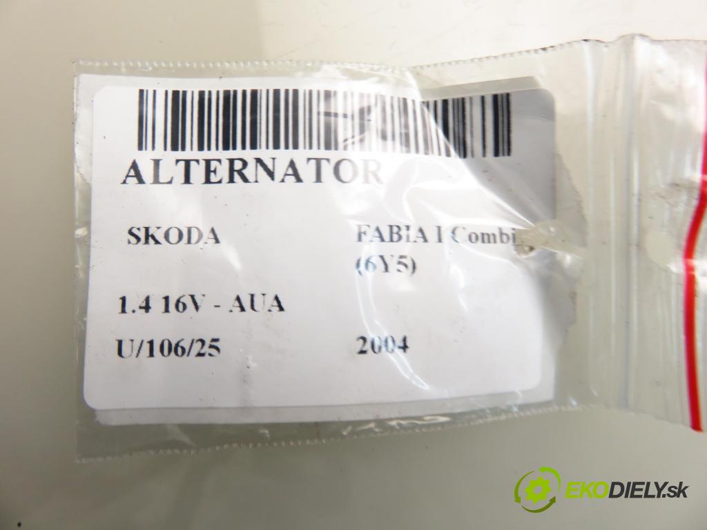 SKODA FABIA I Combi (6Y5) KOMBI 2004 55,00 1.4 16V - AUA 1390,00 Alternátor 037903025F ; 0124325011 (Alternátor)