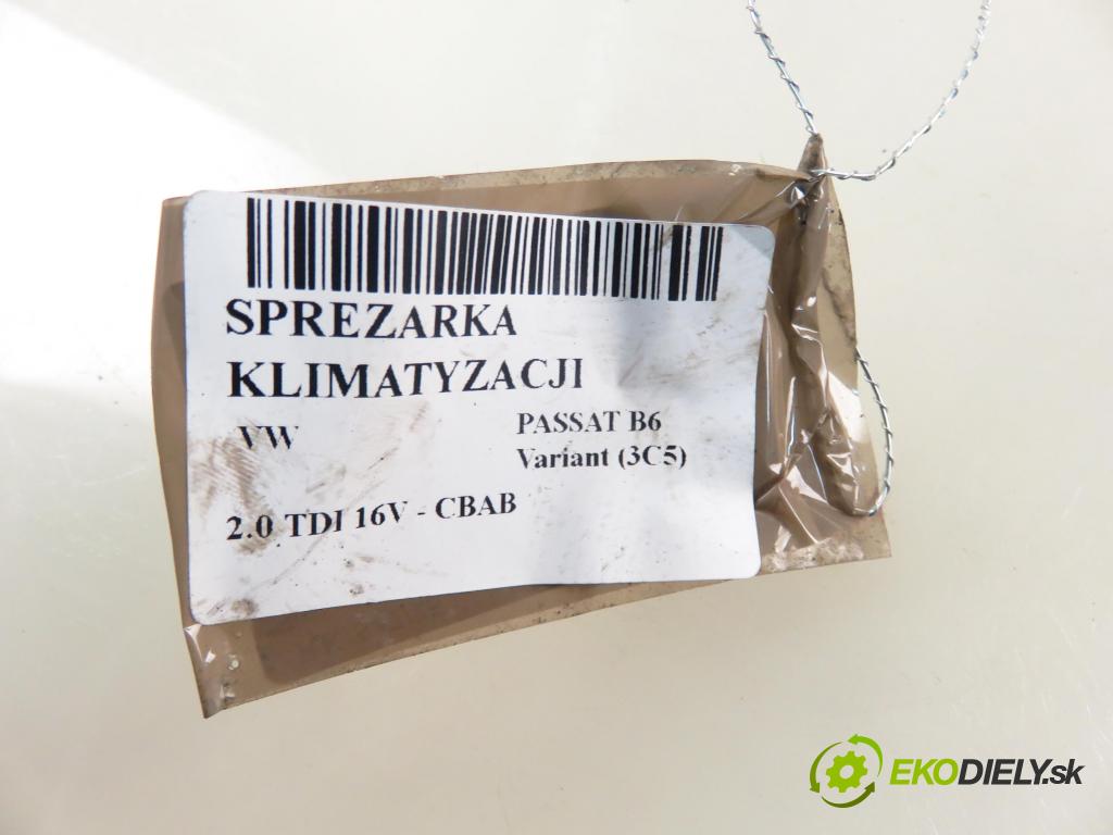 VW PASSAT B6 Variant (3C5) KOMBI 2008 103,00 2.0 TDI CR 16V 140 - CBAB 1968,00 KOMPRESOR: klimatizácie 1K0820859F (Kompresor klimatizácie)