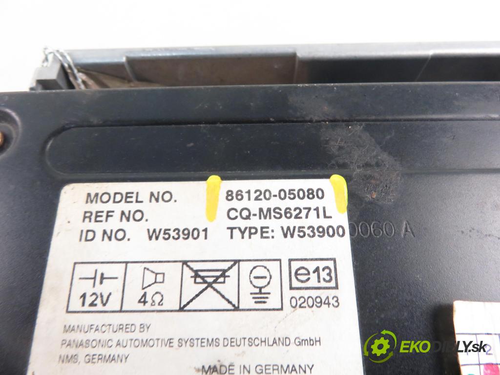 TOYOTA AVENSIS Kombi (_T25_) KOMBI 2004 85,00 2.0 D-4D 116 - 1CD-FTV 1995,00 RADIO 8612005080