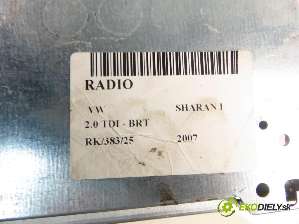 VW SHARAN (7M8, 7M9, 7M6) MINIVAN 2007 103,00 2.0 TDI - BRT 1968,00 RADIO CD 7M3035191D