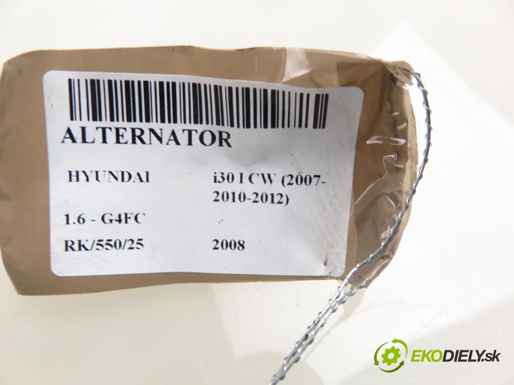 HYUNDAI i30 Kombi (FD) KOMBI 2008 93,00 1.6 126 - G4FC 1591,00 Alternátor 2655447 ; 373002B101 (Alternátor)