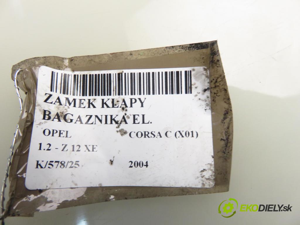 OPEL CORSA C (X01) HB 2004 55,00 1.2 16V 75 - Z 12 XE 1199,00 zámok dveří kufr EL. 13168317