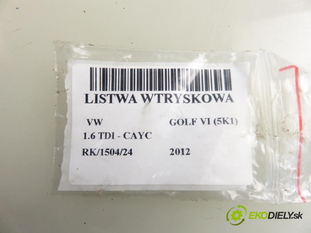 VW GOLF VI (5K1) HB 2012 77,00 1.6 TDI - CAYC 1598,00 Lišta vstrekovacia 03L089H ; 03L906054A (Vstrekovacia lišta)