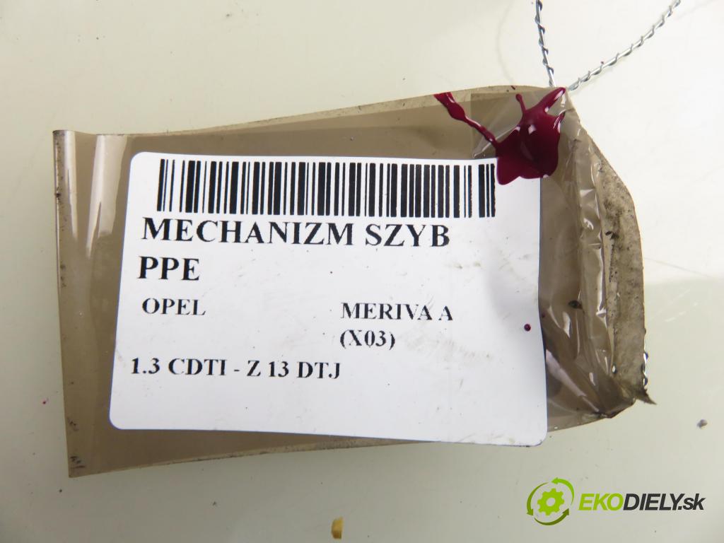 OPEL MERIVA A nadwozie wielkoprzestrzenne (MPV) (X03) HB 2006 55,00 1.3 CDTI - Z 13 DTJ 1248,00 mechanismus oken PPE 13222288