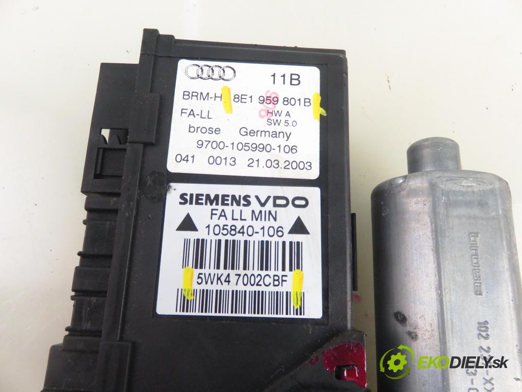 AUDI A4 (8E2, B6) SEDAN 2003 96,00 1.9 TDI quattro - AVF 1896,00 mechanismus oken 8E1959801B ; 5WK47002CBF