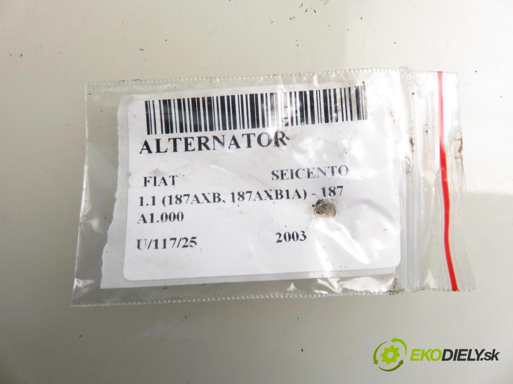 FIAT SEICENTO / 600 (187_) HB 2003 40,00 1.1 54 - 187 A1.000 1108,00 Alternátor  (Alternátor)