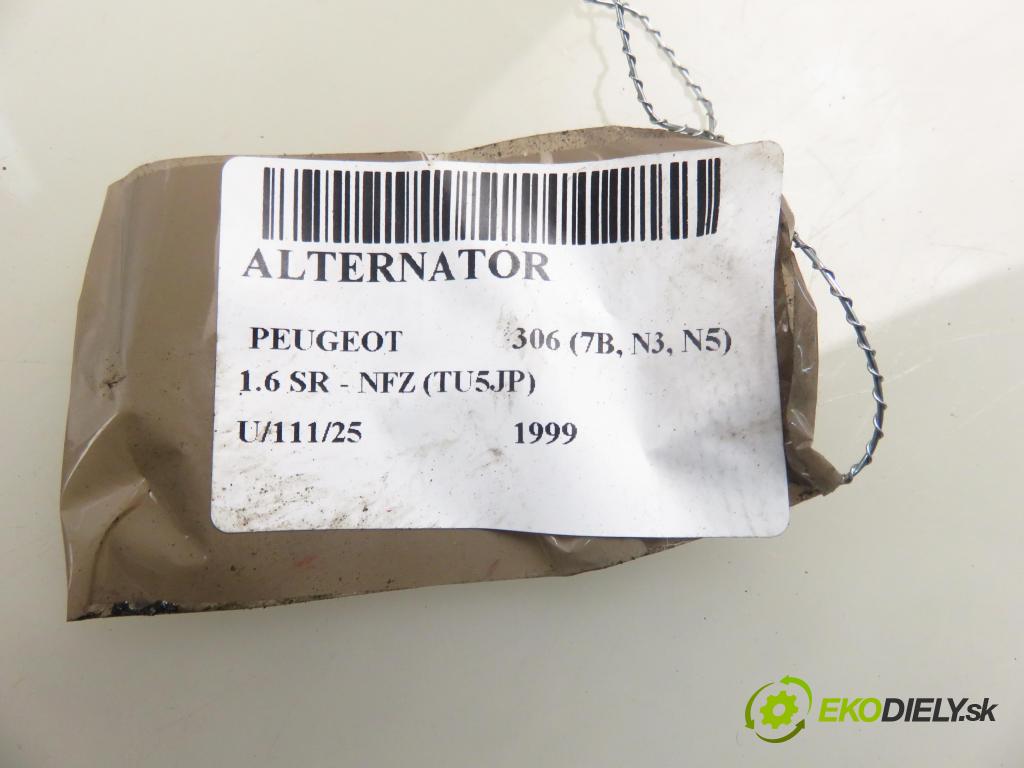 PEUGEOT 306 (7B, N3, N5) HB 1999 65,00 1.6 SR 89 - NFZ 1587,00 Alternátor 63321671 (Alternátor)