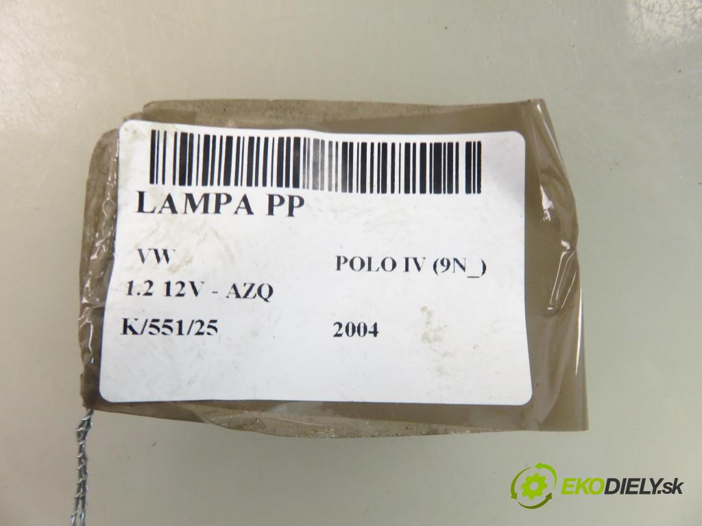 VW POLO (9N_) HB 2004 47,00 1.2 12V 64 - AZQ 1198,00 světlo PP 6Q1941008M ; 0301190202