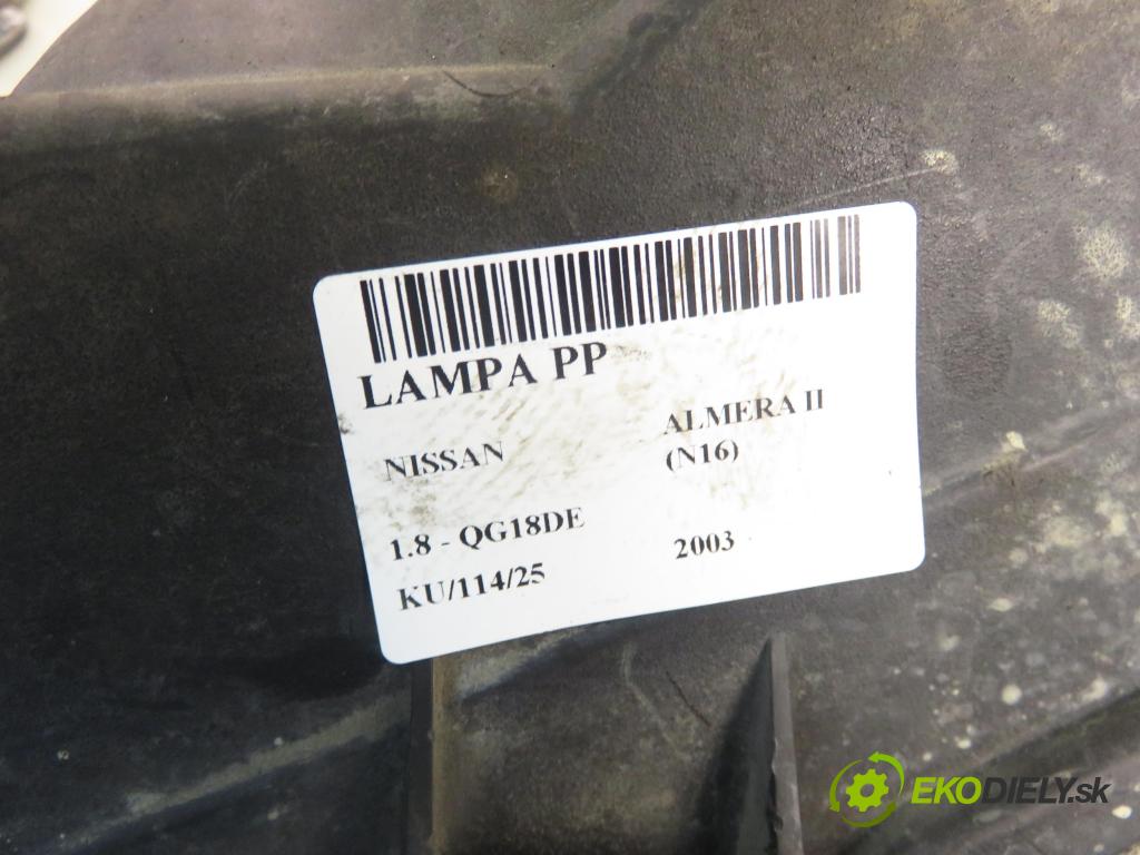 NISSAN ALMERA II Hatchback (N16) HB 2003 85,00 1.8 - QG18DE 1769,00 světlo PP 10016391
