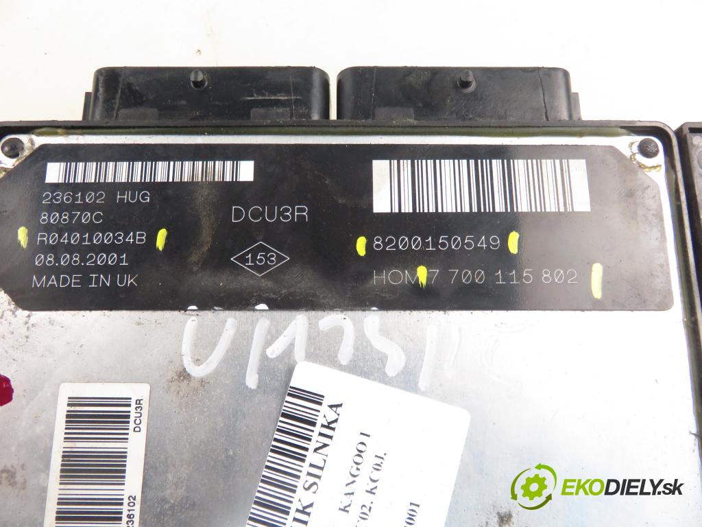 RENAULT KANGOO (KC0/1_) FURGON 2001 47,00 1.9 D 1870,00 Riadiaca jednotka Motor 8200150549 ; 7700115802 ; R04010034B