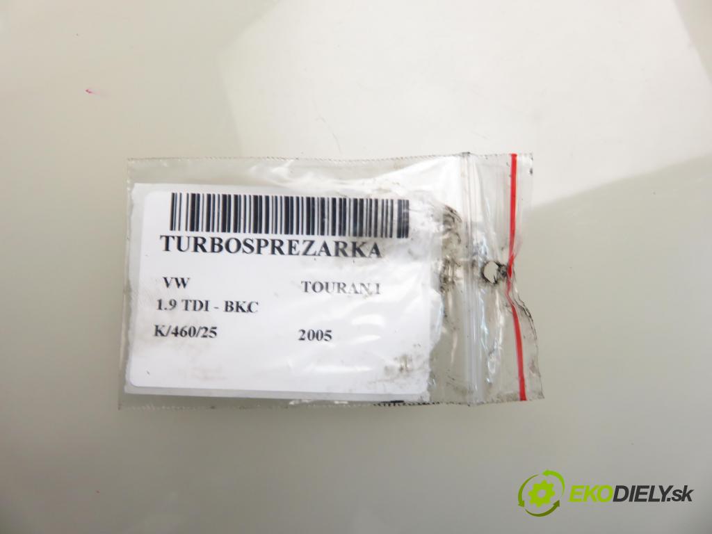 VW TOURAN (1T1, 1T2) MINIVAN 2005 77,00 1.9 TDI - BKC 1896,00 Turbodúchadlo 03G253014F (Turbodúchadlo (kompletné))