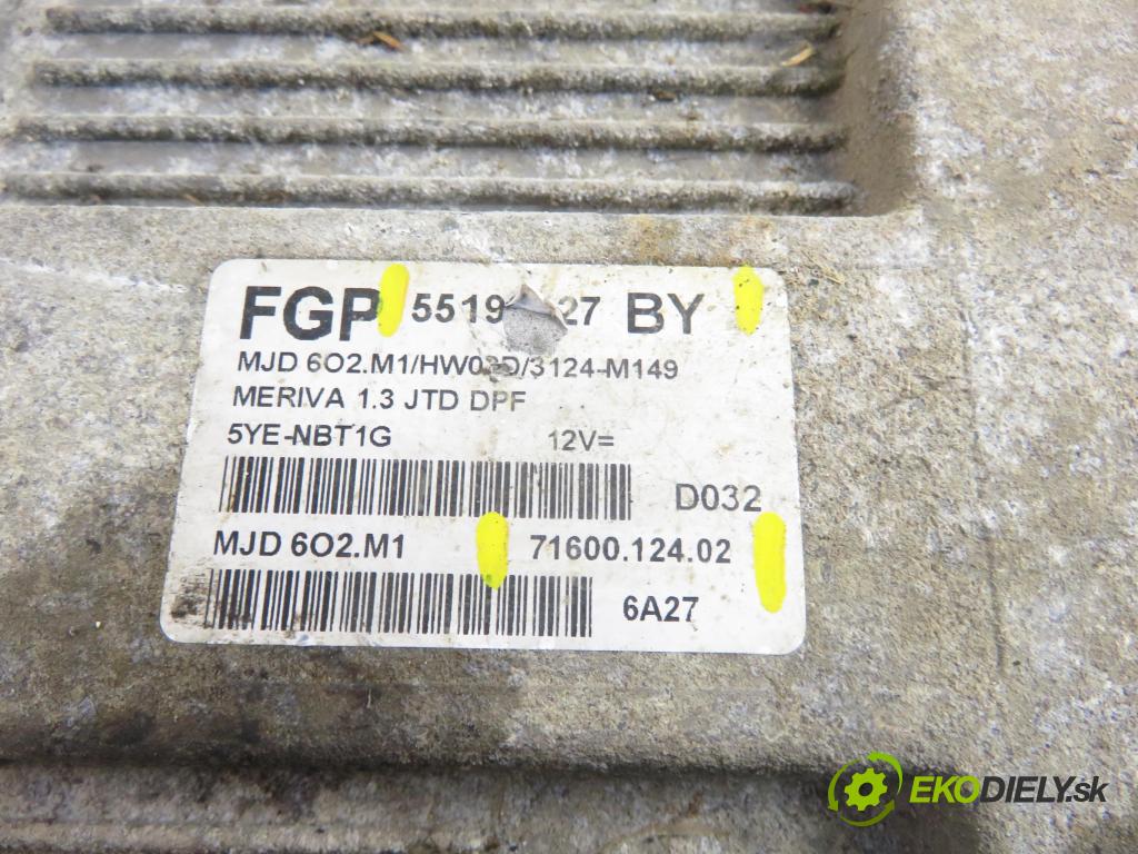 OPEL MERIVA A nadwozie wielkoprzestrzenne (MPV) (X03) HB 2006 55,00 1.3 CDTI - Z 13 DTJ 1248,00 Riadiaca jednotka Motor 55198927BY ; 7160012402