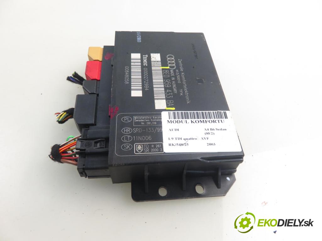 AUDI A4 (8E2, B6) SEDAN 2003 96,00 1.9 TDI quattro - AVF 1896,00 MODUL komfortu 8E0959433BA