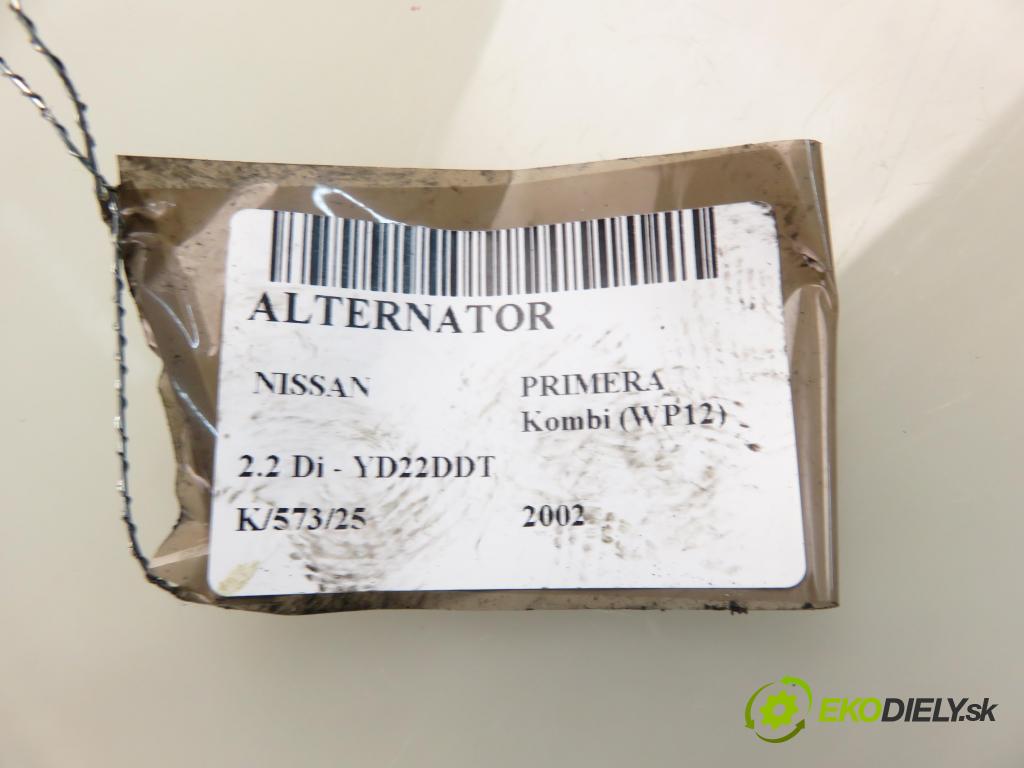 NISSAN PRIMERA Kombi (WP12) KOMBI 2002 93,00 2.2 Di - YD22DDT 2184,00 Alternátor 23100AD120 ; A3TA6581AKD (Alternátor)