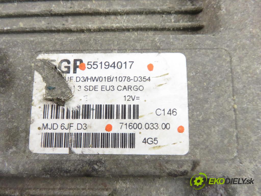 FIAT DOBLO nadwozie wielkoprzestrzenne (MPV) (119_, 223_) KOMBIVAN 2004 51,00 1.3 JTD 16V - 188 A9.000 1248,00 Riadiaca jednotka Motor 55194017 ; 7160003300