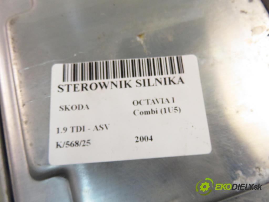 SKODA OCTAVIA I Combi (1U5) KOMBI 2004 81,00 1.9 TDI 110 - ASV 1896,00 Riadiaca jednotka Motor 038906012HC ; 0281011311
