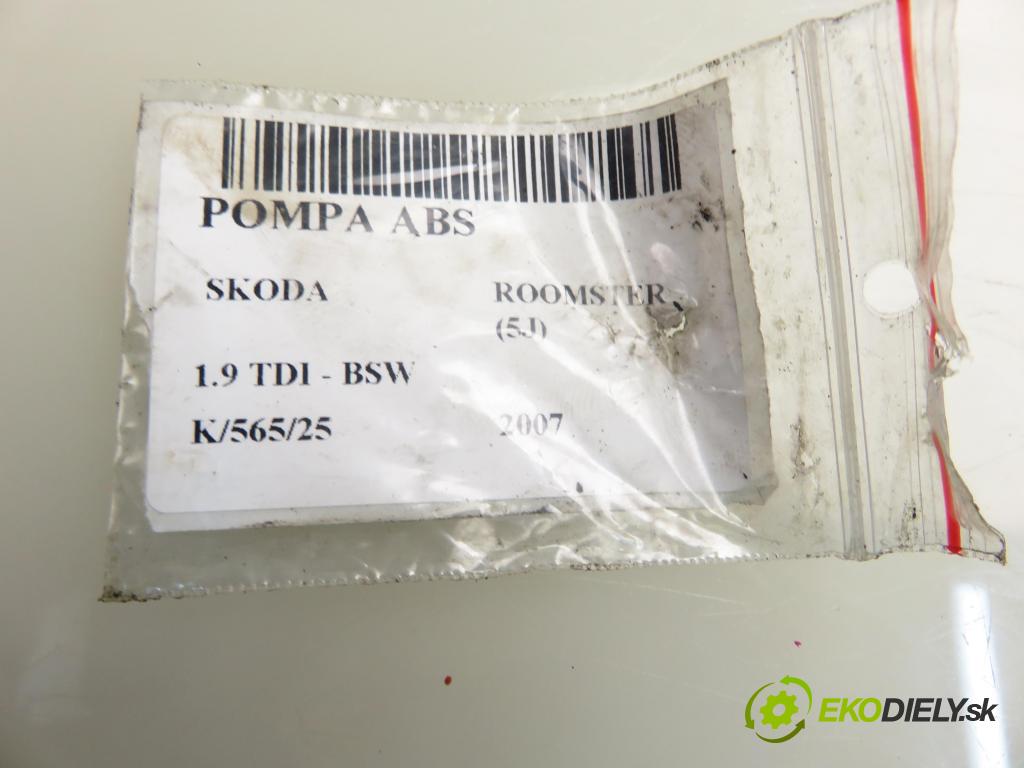 SKODA ROOMSTER (5J) KOMBIVAN 2007 77,00 1.9 TDI - BSW 1896,00 pumpa ABS 0265800635 ; 6R0907379C (Pumpy brzdové)