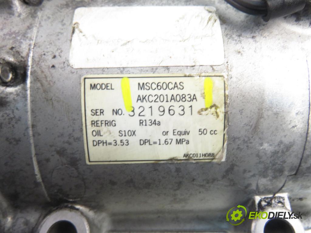 SUZUKI SX4 (EY, GY) CROSSOVER 2008 79,00 1.6 VVT 4x4 (RW 416) 107 - M16A 1586,00 KOMPRESOR: klimatizace AKC201A083A ; MSC60CAS (Kompresory)